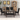 Black Faux Marble Dining Table Set