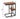 A dimension Image of our 18" Brown Iron Framed Mango Wood Accent Table with Lower Shelf