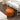 24.41" Orange Velvet Round Storage Ottoman