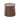 21 Contemporary Saddle Leather Drum-shaped Coffee Table with Brown Marble Top