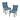 23" Modern Blue Upholstered Dining Chair