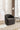 25" Gray Round Teddy Fabric Swivel Accent Barrel Chair with Black Base