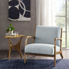 27.5" Modern Light Blue Upholstered Arm Chair in Wood Frame