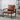 29" Modern Orange-Brown PU Leather Accent Chair with Padded Back and Black Powder Coated Metal Frame