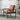 29" Modern Orange-Brown PU Leather Accent Chair with Padded Back and Black Powder Coated Metal Frame