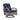 3 Piece Outdoor Furniture Set Image. Swivel Patio Chair with Soft Navy Blue covered cushions and 360 Swivel Base.