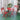 3-Piece Red Round Patio Bistro Foldable Table and Chairs