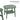 3-Pieces Green Hollow Design Patio Chair & Table Set with Open Shelf
