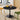 42" Modern Black Round Pedestal Dining Table with Metal Legs