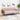 Blush Pink Sofa with Wooden Side Panel and Wooden Legs