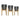 8/9/11" Black Metal Mesh Planters with Natural Wood Stand - Set of 3