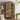 American Style Retro Solid Wood Arch 2-Glass Doors Bookcase