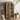 American Style Retro Solid Wood Arch 2-Glass Doors Bookcase