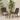 Wooden Patio Set Image. Black 3 piece patio set with Woven Rope Lounge Chairs and Acacia Wood Round Table in an outdoor setting.
