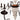 Upclose view of different parts of the retro white and rust finish dining chandelier