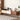 side view of a mid century modern tv stand image, showcasing some decorative objects atop it