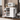 Modern White Kitchen Cart Cabinet with Side Storage Shelves