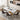 Modern White Rectangular Sintered-stone Dining Table Set with X-shaped Gold Carbon Steel Base - 6 Chairs & 1 Table
