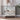 Silver and Grey Entryway Storage Cabinet with Mirror Trim and M Shape Design