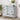 Silver and Grey Entryway Storage Cabinet with Mirror Trim and M Shape Design
