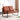 Modern Brown PU-Leather Metal Frame Two-Seater Sofa