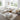 contemporary upholstered sofa with ottoman and 4 pillows