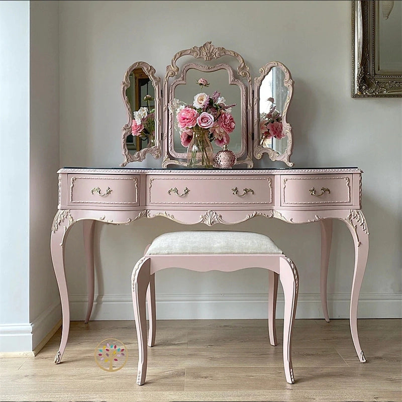 pink vintage dressing table Floral Pink Upcycled Vintage Dressing Table: Custom Commission