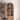 White Vintage French Style Arch 2-Glass Doors Bookcase with 2-Drawers
