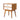 Wood Nightstand Image. A mid century modern nightstand in Natural with 2 White Drawers and Splayed Legs.