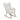 Beige teddy upholstered rocking chair with black metal legs and curved wooden rockers