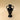 Black amphora-style vase with twin handles front view