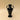 Black ceramic vase with double handles in amphora shape