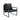 Black leather accent chair with metal frame – angled front view