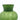Close-up of the vase neck and smooth green glass surface