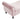 Close-up of tufted rolled armrest and silver nailhead trim on pink velvet ottoman