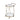 Champagne Finish Round Bar Cart with Mirrored Shelves – 2-Tier Metal & Glass Serving Trolley, 25”