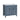 Front view of the 36 inch blue bathroom vanity with ceramic sink top