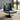 Industrial black leather swivel chair in modern living room