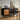 Solid Boxwood Sideboard with Glass Sliding Doors and Drawers – 71" Modern Black and Wood Storage Cabinet