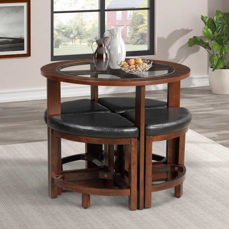 Round Table For Dining Table With Nesting Chairs Round Glass