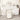 White Round Upholstered Boucle Vanity Stool