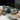 black flower vases