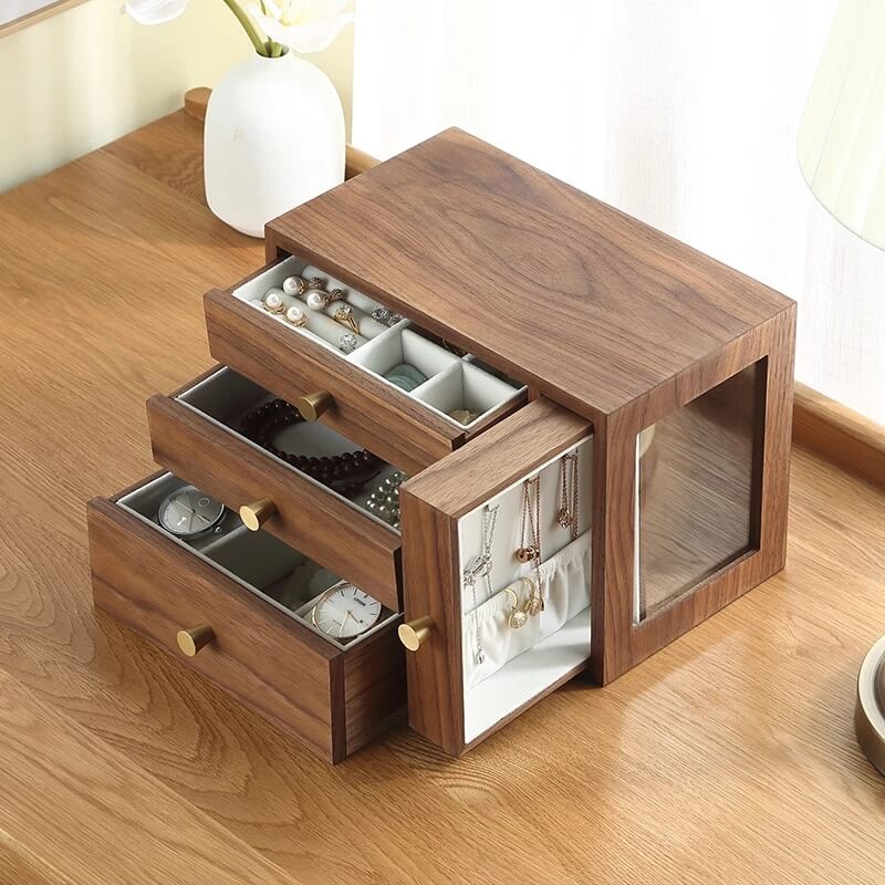 Jewelry Organizer Best Wooden Jewelry Box Elegant Wood Glass