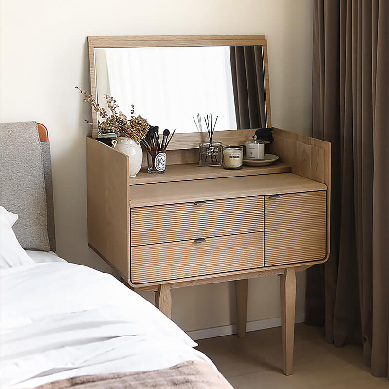 Elegant White Oak Dressing Table for Modern Spaces – CharmyDecor Elegant White Oak Dressing Table for Modern Spaces – CharmyDecor