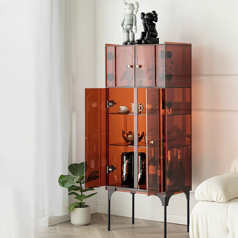 Mid century modern top tall bar cabinet