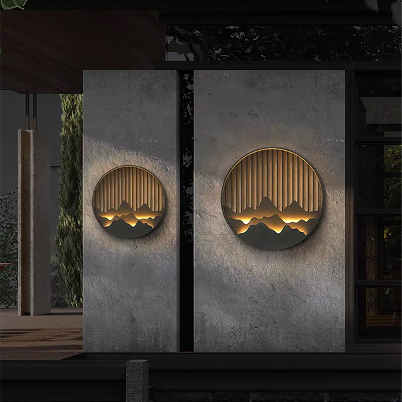 Walll Light Pattern Layered Mountain Pattern Wall Light - Flush Mount Circle – CharmyDecor