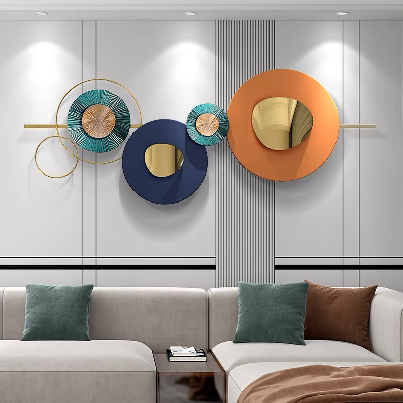 Contemporary Geometric Metal Wall Art – Round Design – CharmyDecor