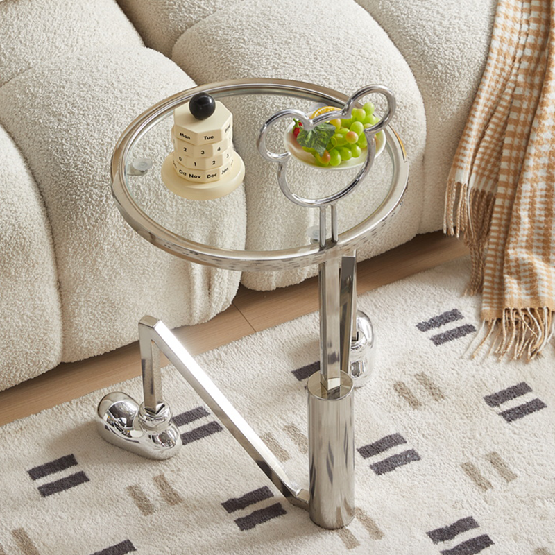 Modern Mickey Mouse Side Table with Tempered Glass Top – CharmyDecor