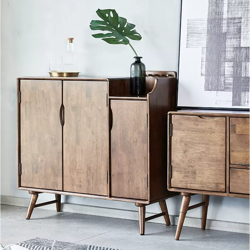 Nordic Solid-Wood Shoe Cabinet with Doors- CharmyDecor
