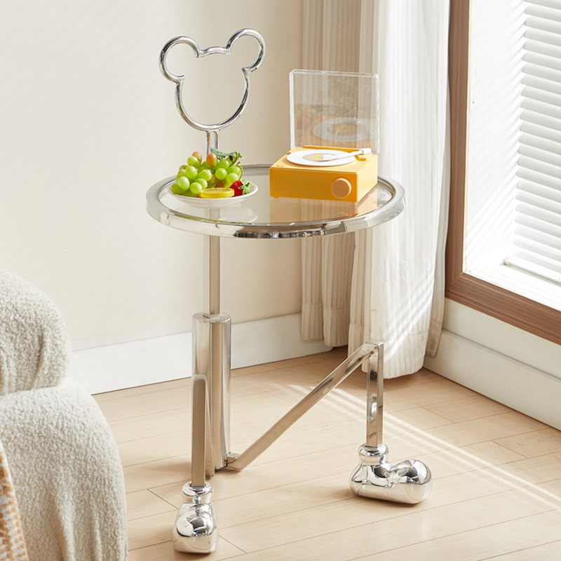 Modern Mickey Mouse Side Table with Tempered Glass Top – CharmyDecor